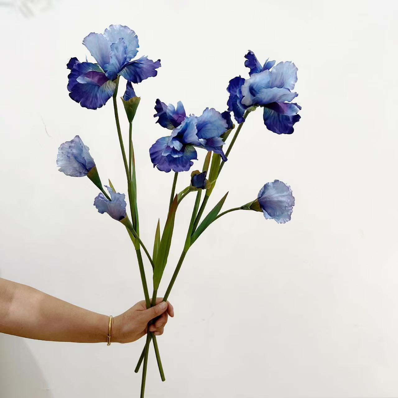 Faux Flowers Silk Blue Iris Stem – 29”