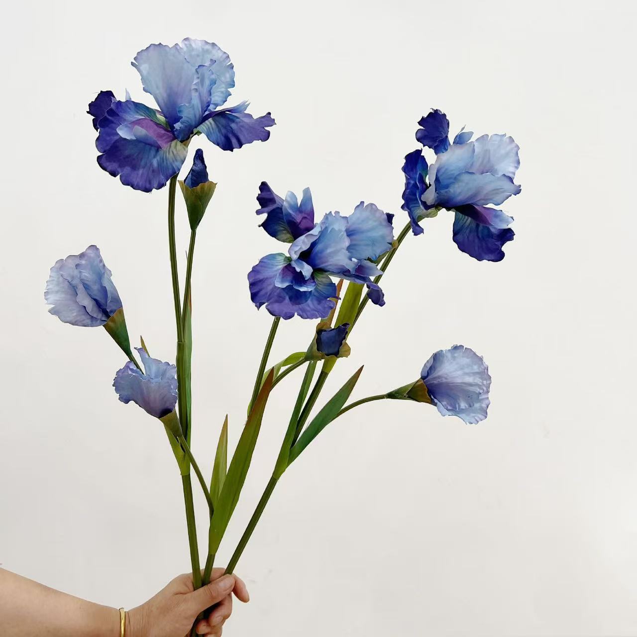 Faux Flowers Silk Blue Iris Stem – 29”