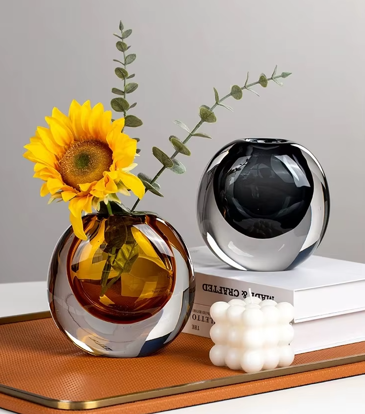 Modern Mouth-Blown Glass Bud Vases
