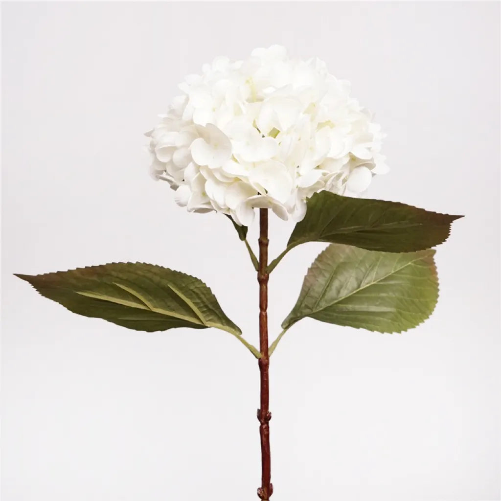 Real Touch Huge Faux Hydrangea Stem-White 20.8"