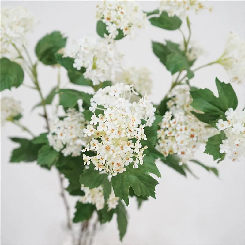 Faux Mini Snowball Hydrangea Branch