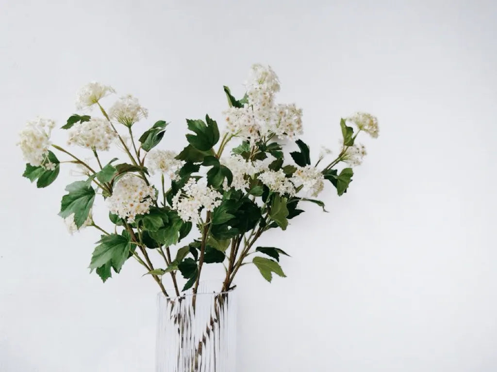 Faux Mini Snowball Hydrangea Branch