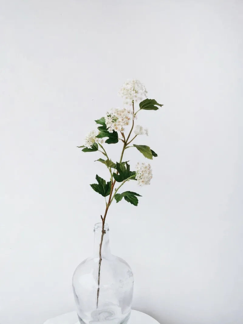 Faux Mini Snowball Hydrangea Branch