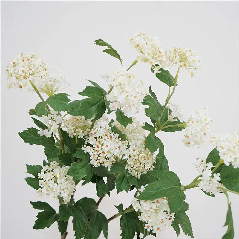 Faux Mini Snowball Hydrangea Branch