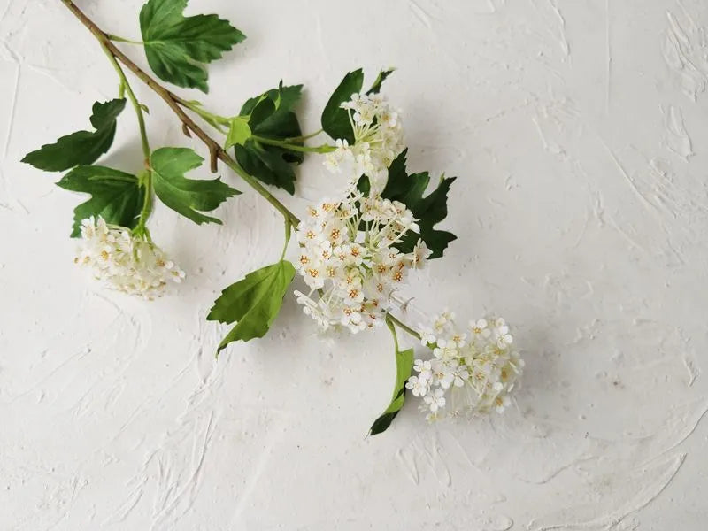 Faux Mini Snowball Hydrangea Branch