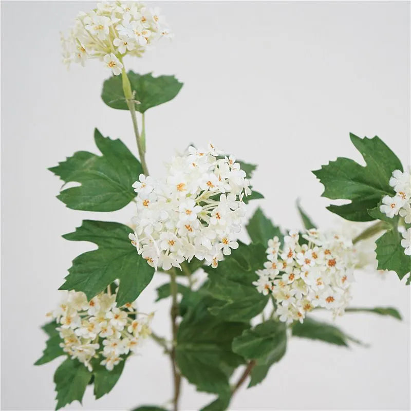 Faux Mini Snowball Hydrangea Branch