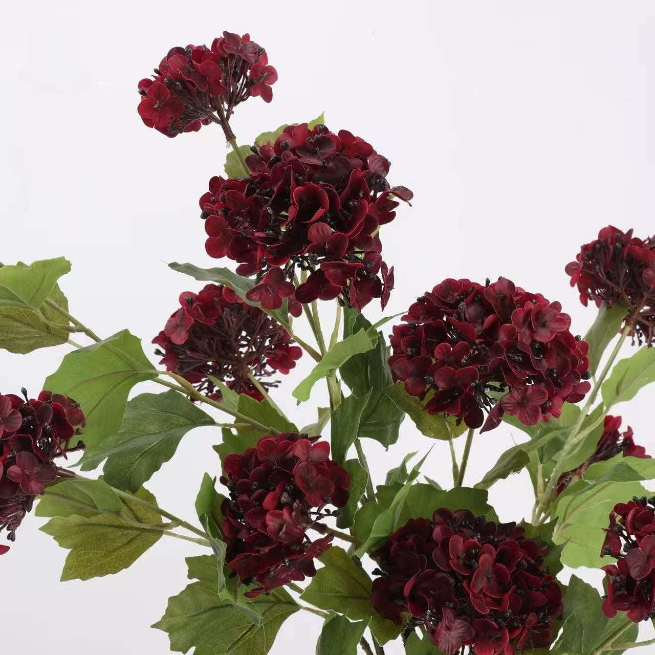 3 Flower Heads Real Touch Hydrangea Spray  - Autumn Tone