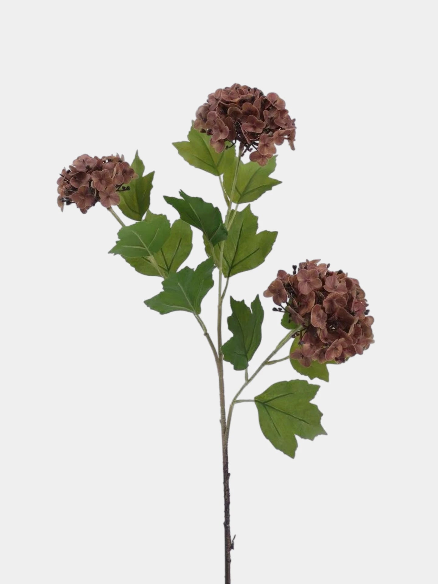 3 Flower Heads Real Touch Hydrangea Spray  - Autumn Tone