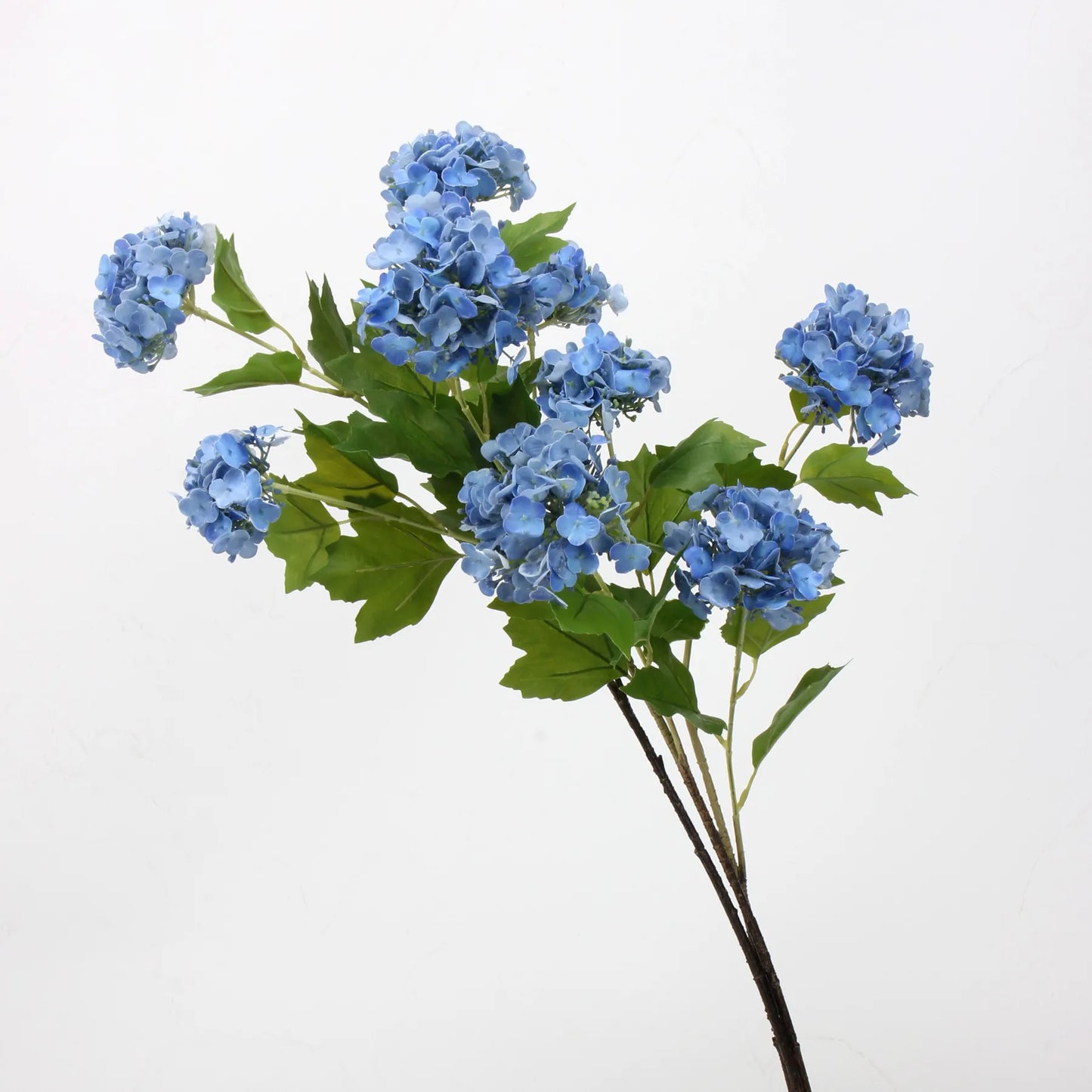 3 künstliche Hortensienblüten (Real Touch) – Blau
