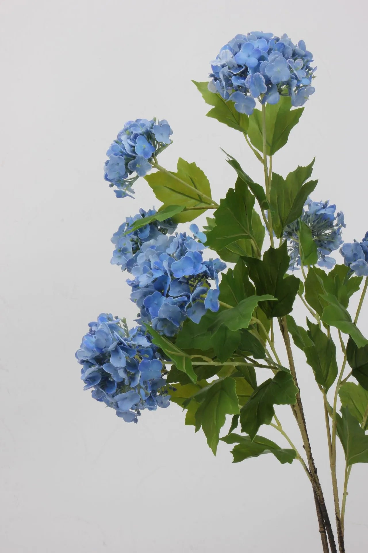 3 künstliche Hortensienblüten (Real Touch) – Blau