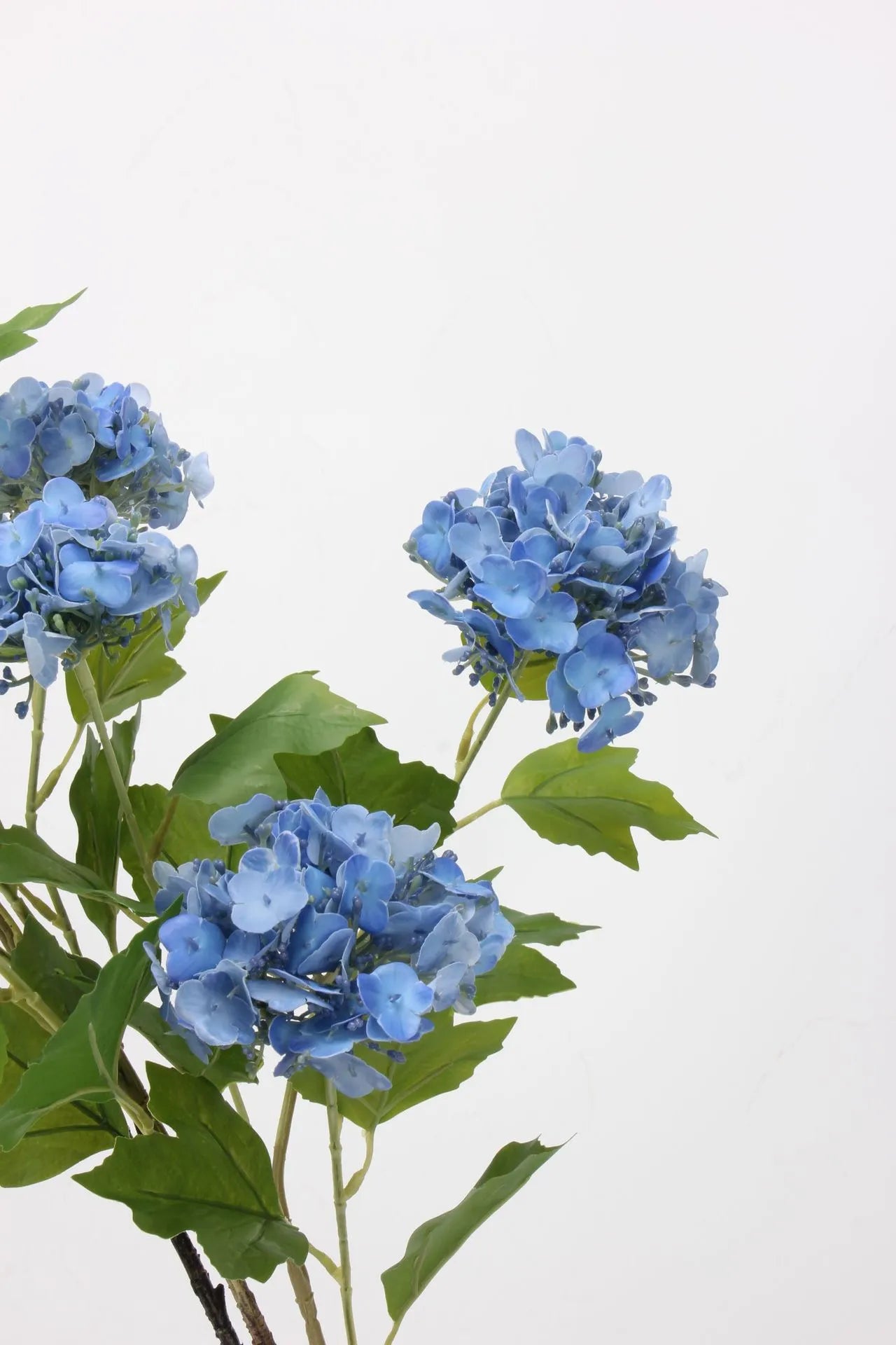 3 künstliche Hortensienblüten (Real Touch) – Blau