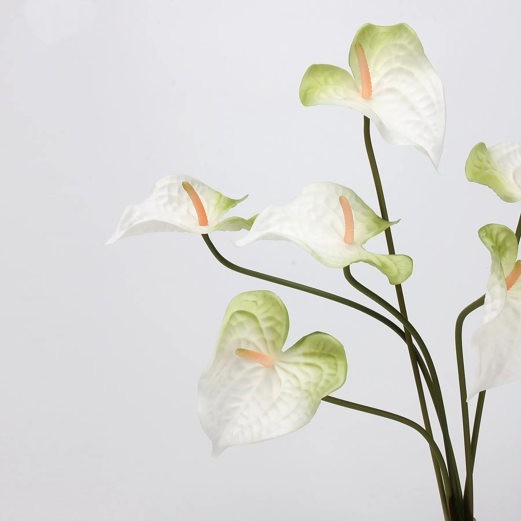 Artificial Anthurium Stem  –White‑Green 22.8"