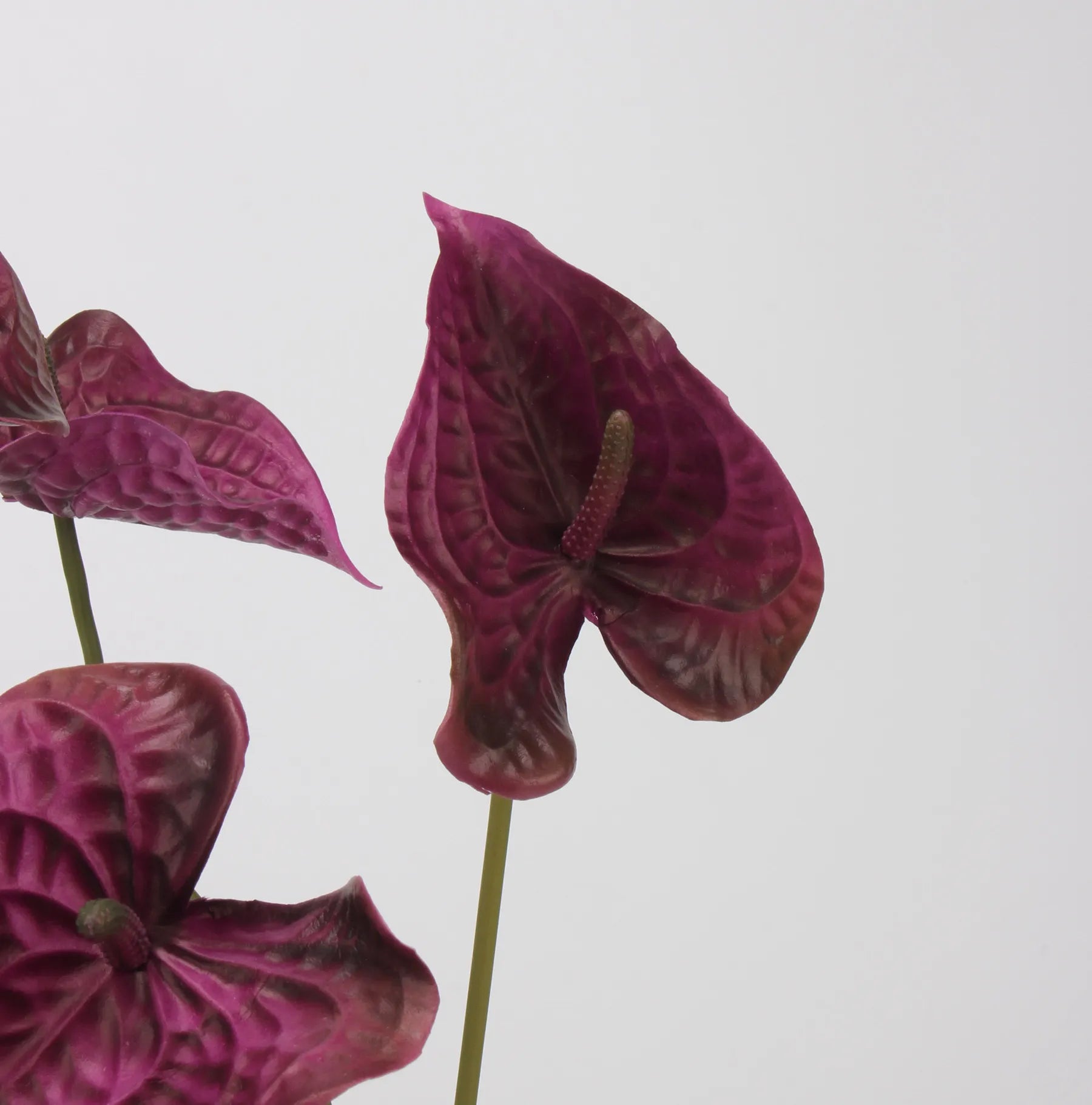 Artificial Anthurium Stem  –Burgundy 22.8"