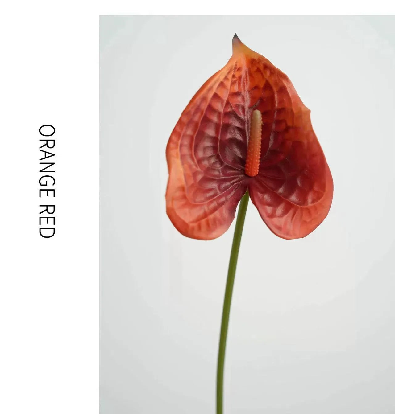 anthurium red stem Artificial Anthurium Stem –Red 22.8"