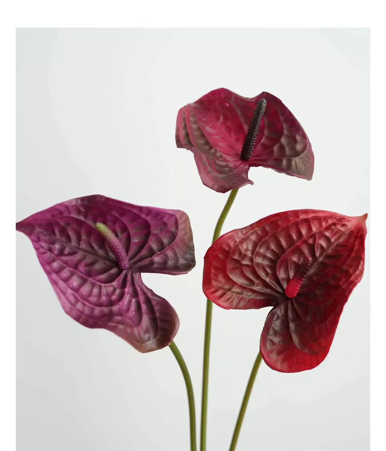 silk anthurium Artificial Anthurium Stem –Red 22.8" – Amoria Bloom
