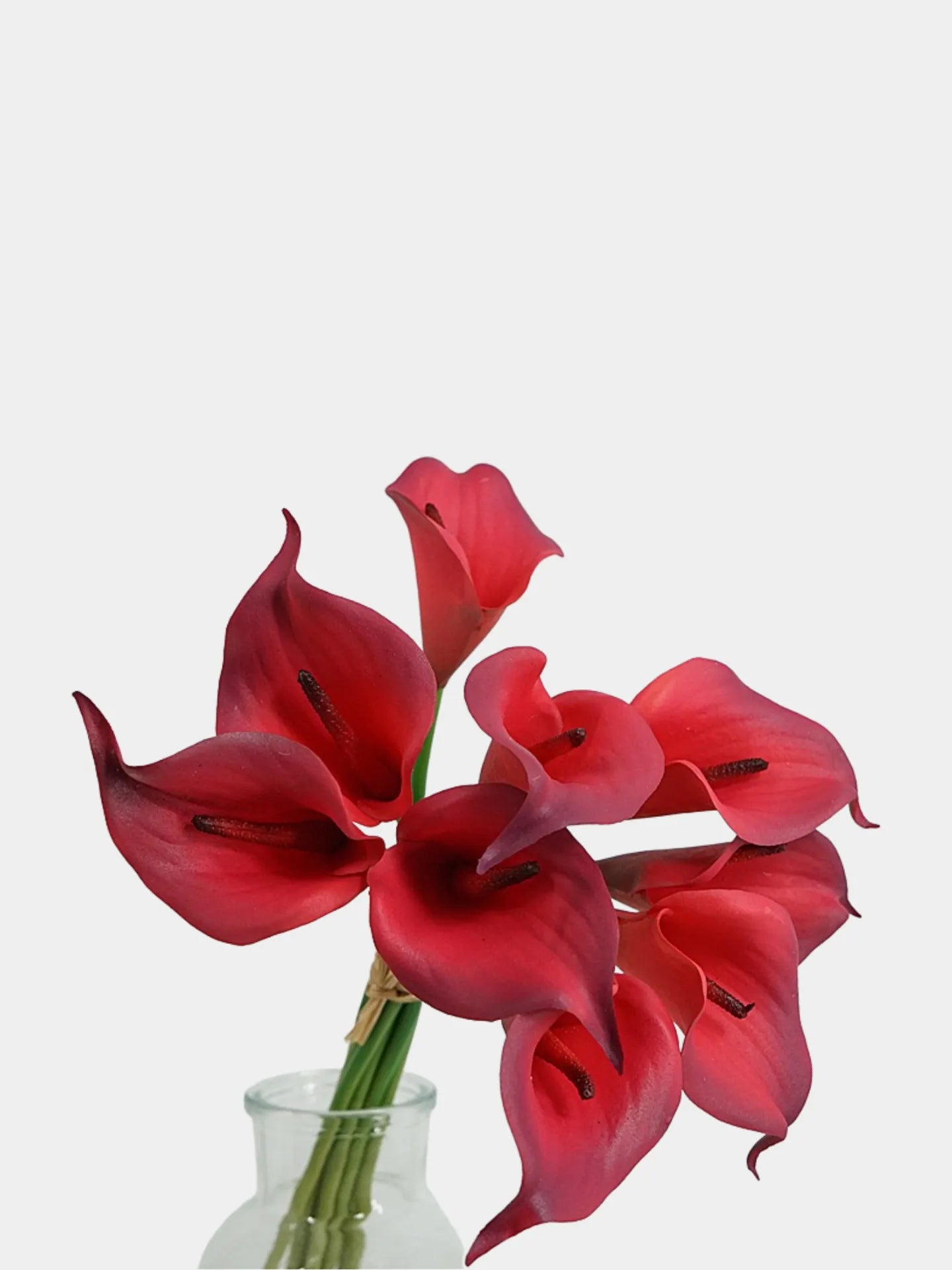 小さな人工カラリリーのブーケ – 9本の茎