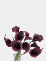 小さな人工カラリリーのブーケ – 9本の茎