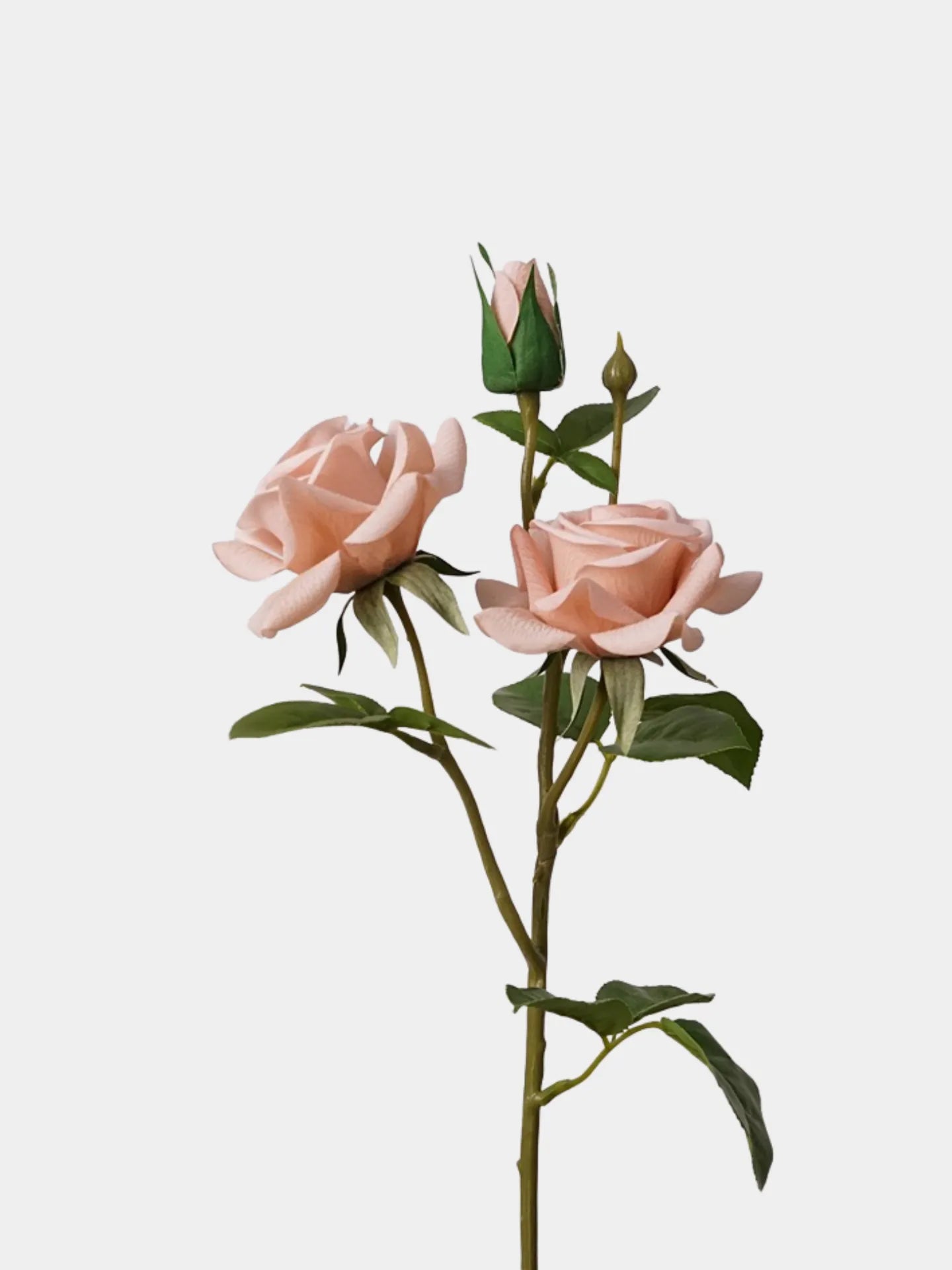 Artificial Cappuccino Triple-Head Rose