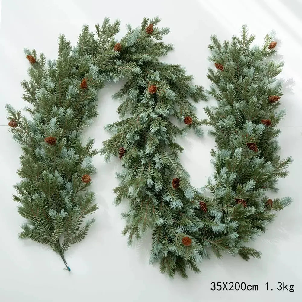 マッチングリース付き人工クリスマスガーランド – 6.5フィート