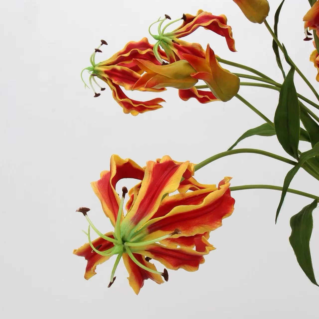 Artificial Flame Lily/ Gloriosa Lily Stem –29.5"