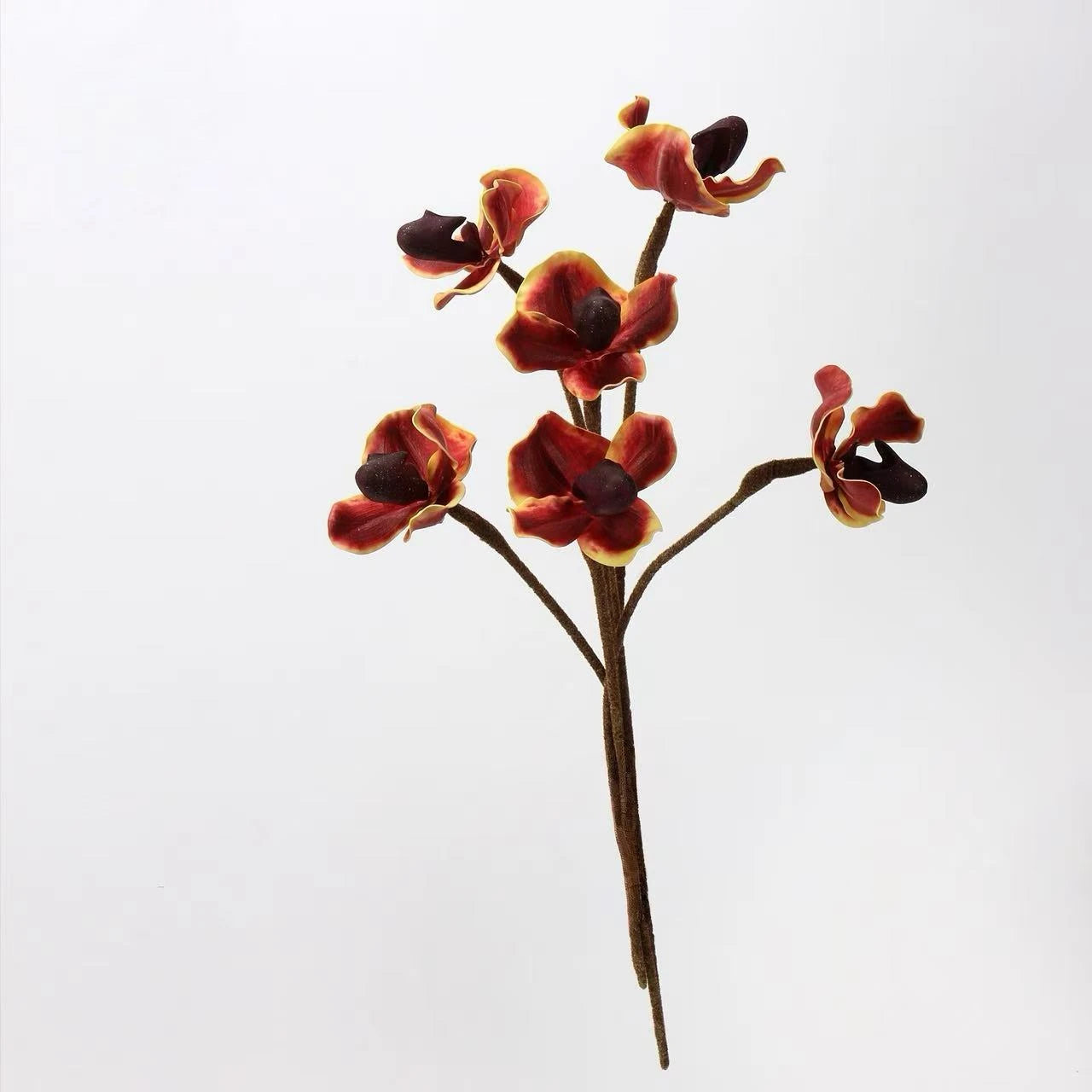 Artificial Lady's Slipper Orchid Stem in Orange–  20"