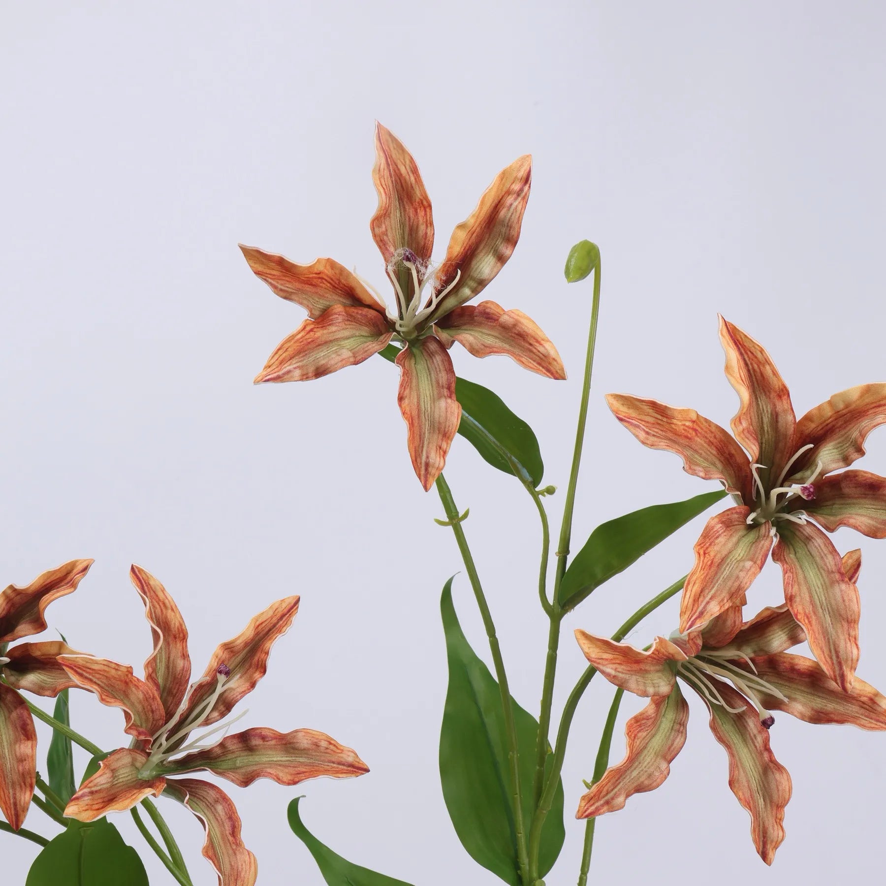 Artificial Lily Flower Branch -Orange