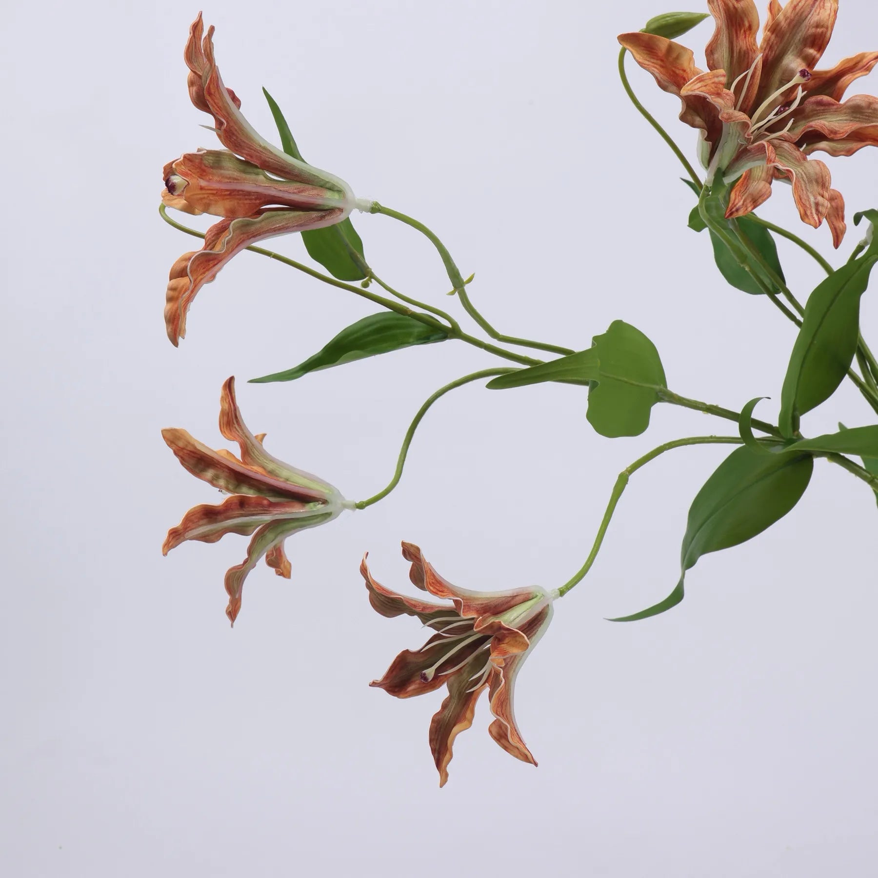 Artificial Lily Flower Branch -Orange