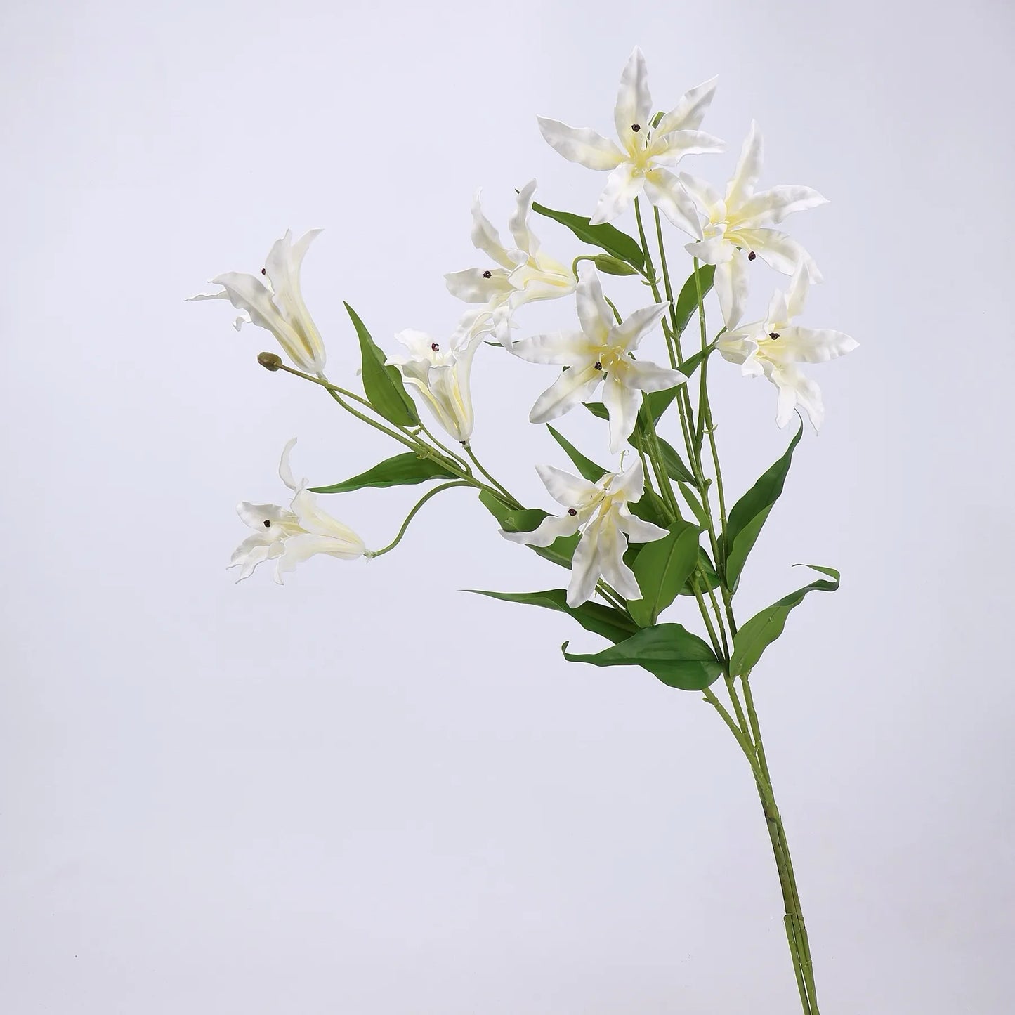 人工ユリの花の枝 - 白