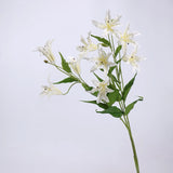 人工ユリの花の枝 - 白