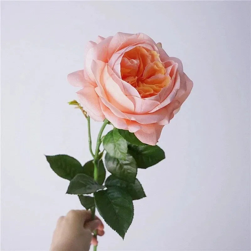 Artificial Real Touch Juliet Rose —27" Orange Pink