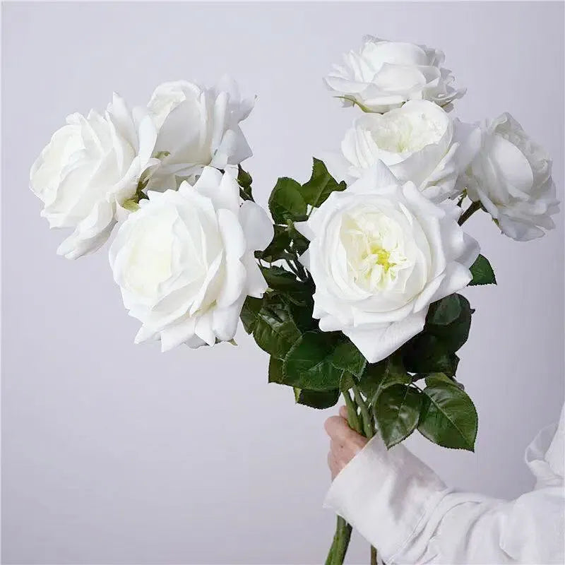 人工リアルタッチジュリエットローズ —27インチ ホワイト