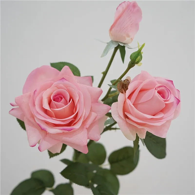 リアルタッチ三頭ローズステム – リアルな人工バラ