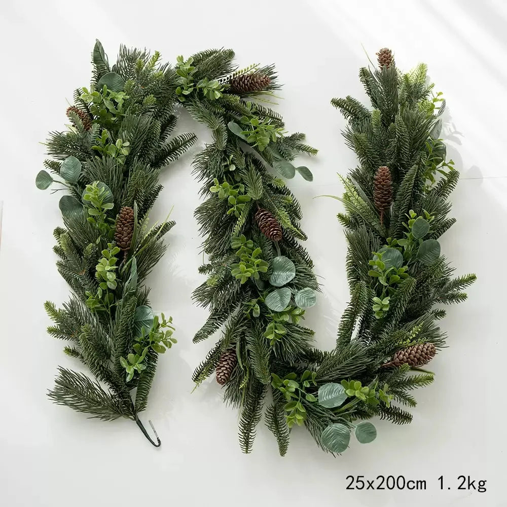 Artificial Christmas Garland with Pinecones & Greenery  -6.5 ft