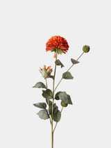 人工ダリアの花の枝 - オレンジ