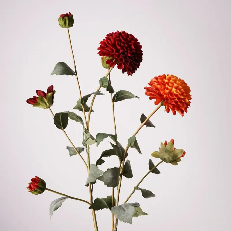 Artificial Dahlia Flower Branch -Orange