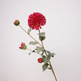Artificial Dahlia Flower Branch -Roes Red