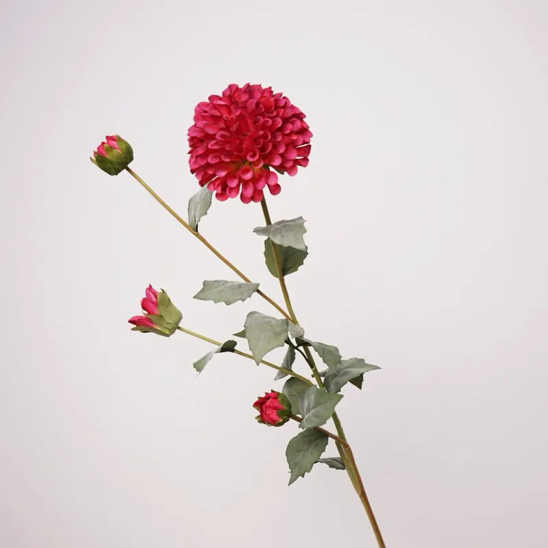Artificial Dahlia Flower Branch -Roes Red