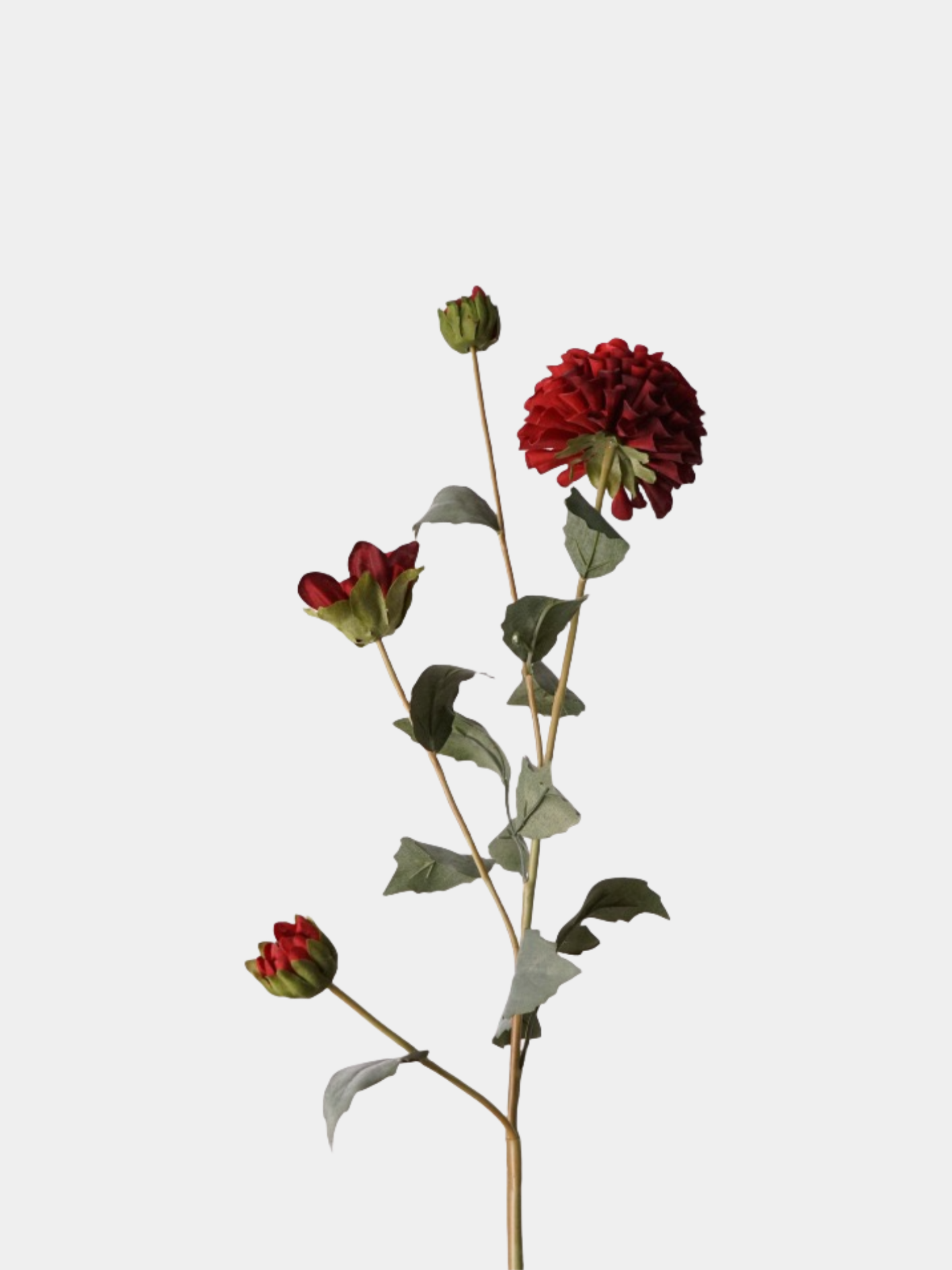 人工ダリアの花の枝 - 赤