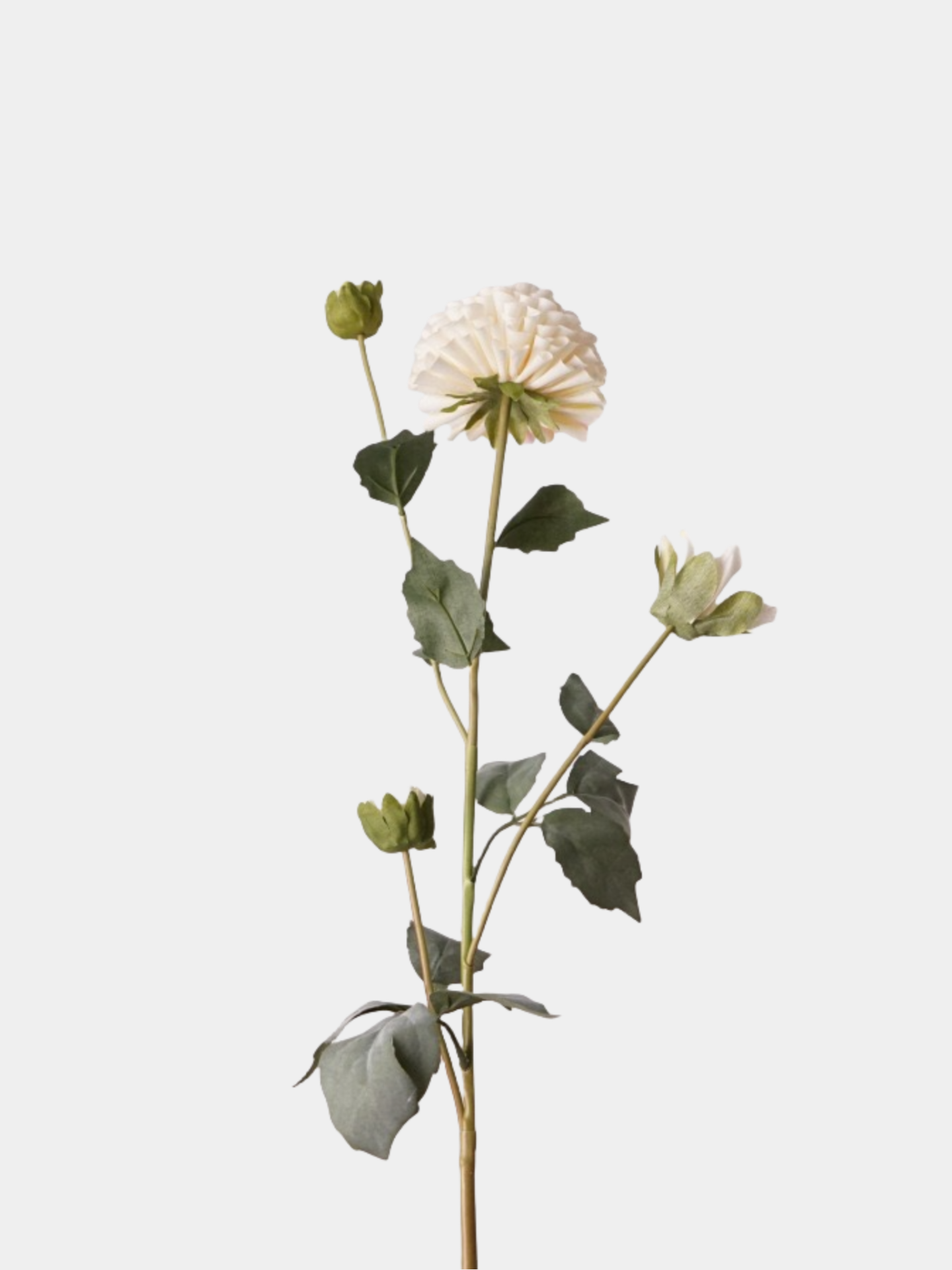 Artificial Dahlia Flower Branch -White
