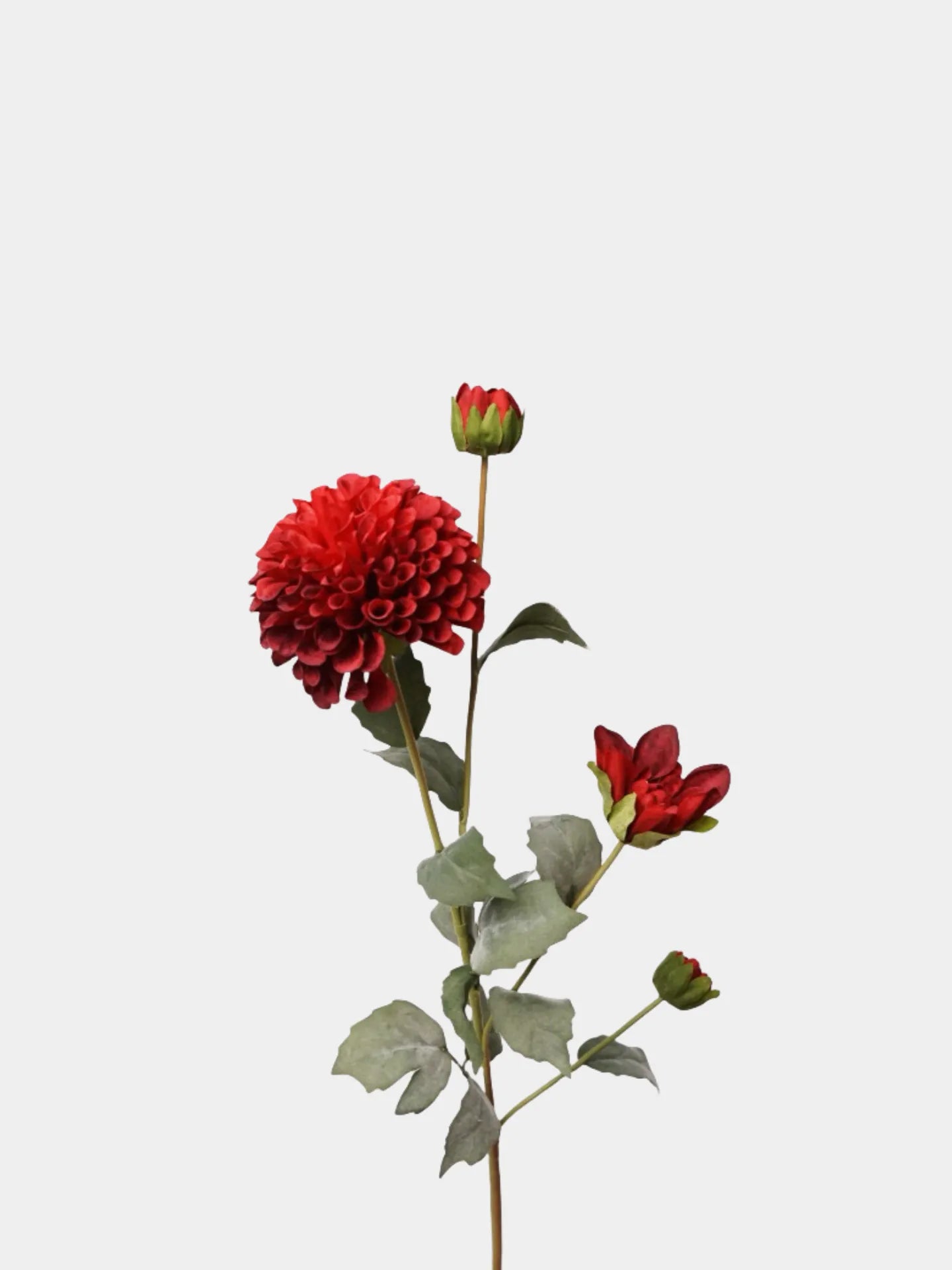 Artificial Dahlia Flower Branch -Red