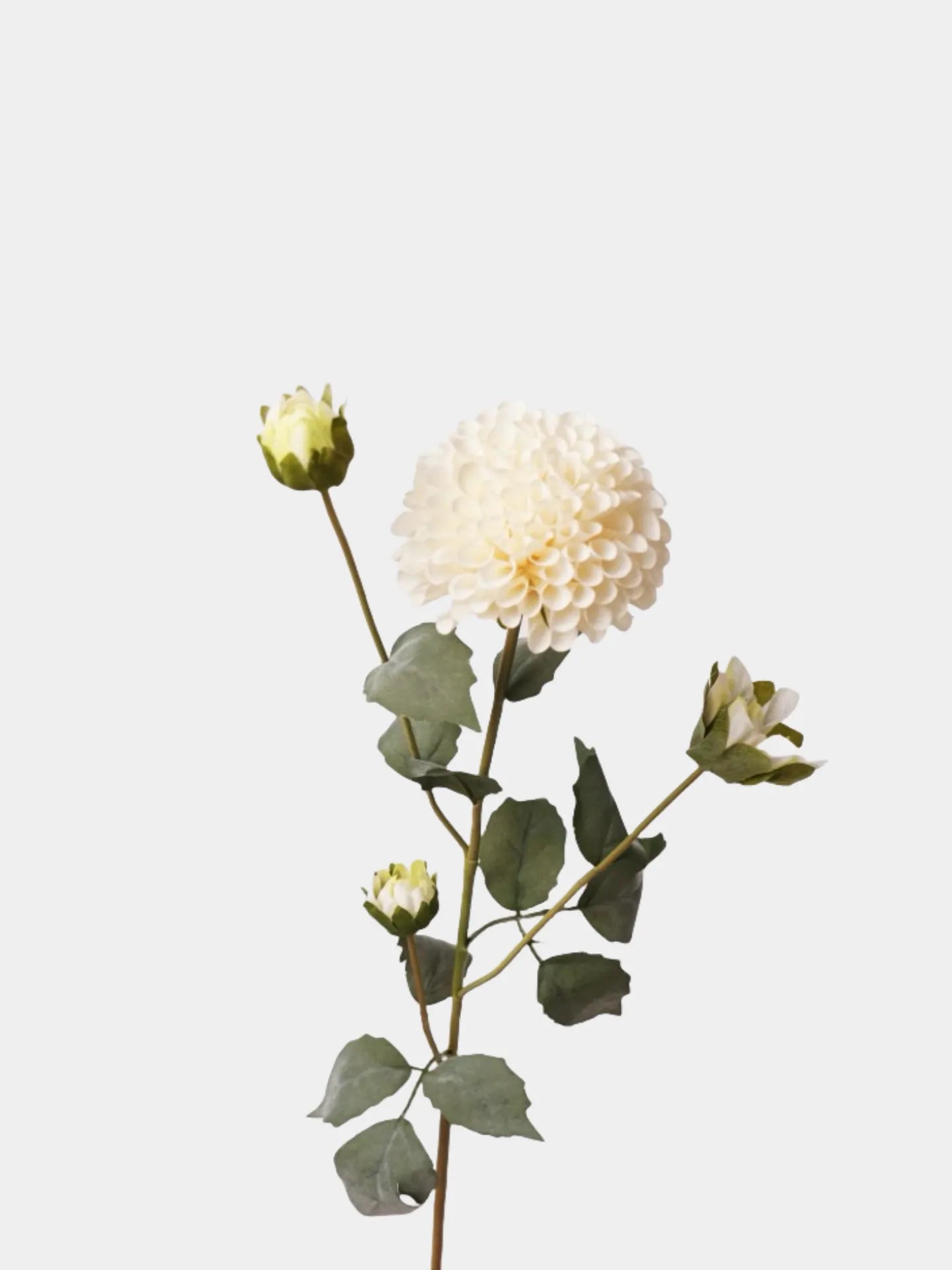 Artificial Dahlia Flower Branch -White