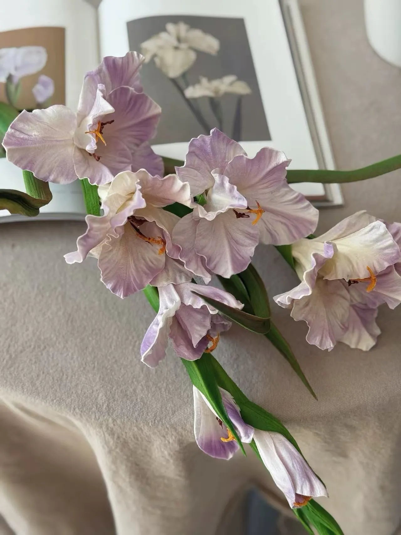 リアルタッチ人工グラジオラスの花 – ラベンダー