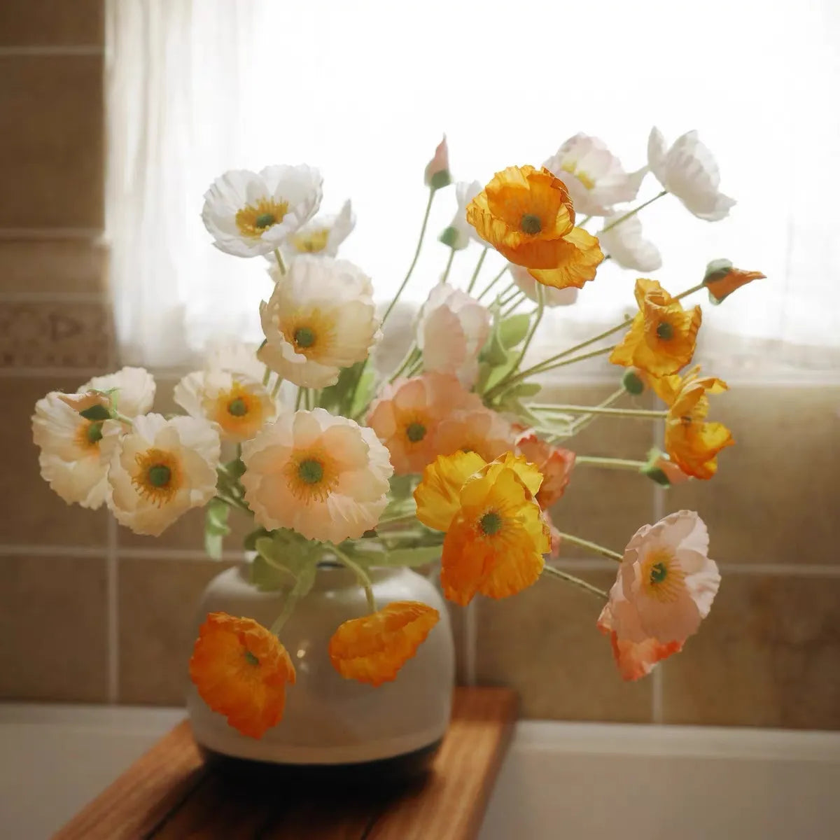 Real Touch Artificial Poppy Flowers