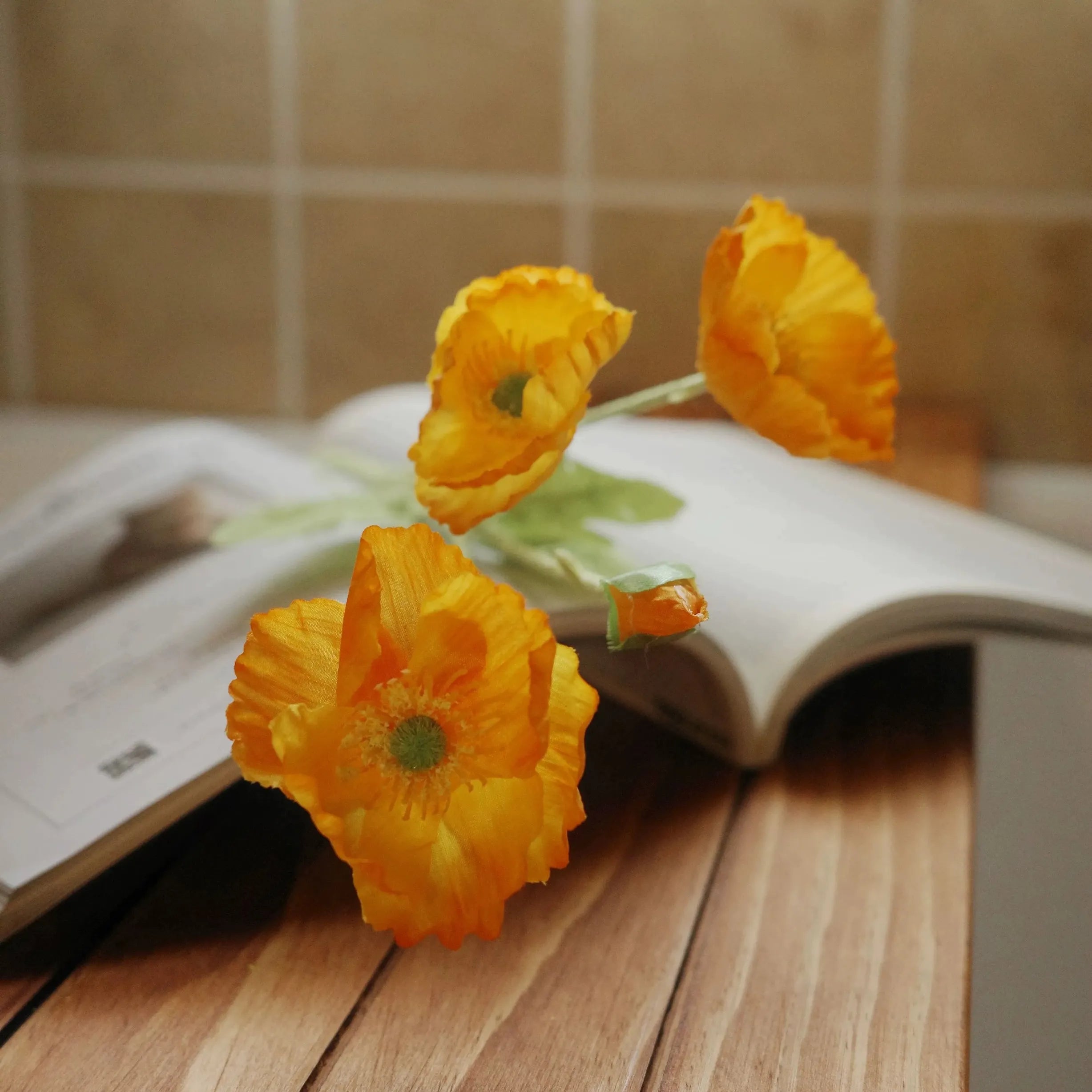 Real Touch Artificial Poppy Flowers