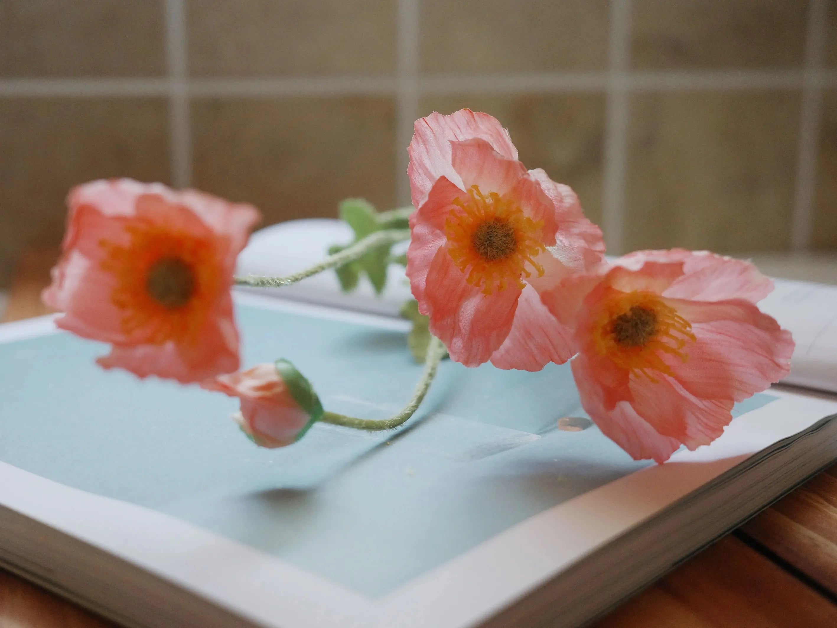 Real Touch Artificial Poppy Flowers