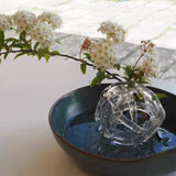 Artisan Glass Flower Frog & Ceramic Ikebana Bowl Set