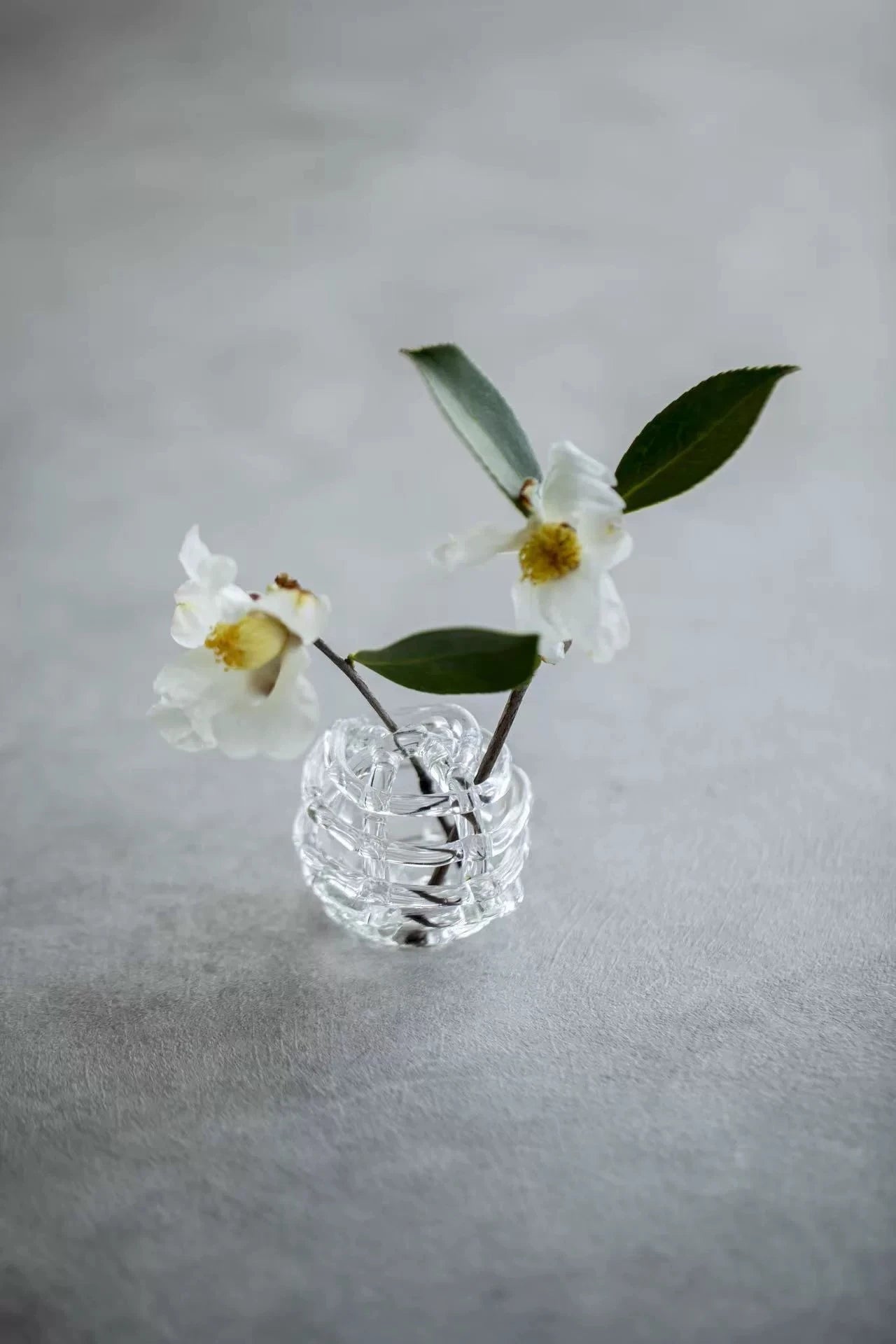 Artisan Glass Flower Frog & Ceramic Ikebana Bowl Set