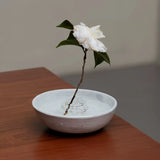 Artisan Glass Flower Frog & Ceramic Ikebana Bowl Set