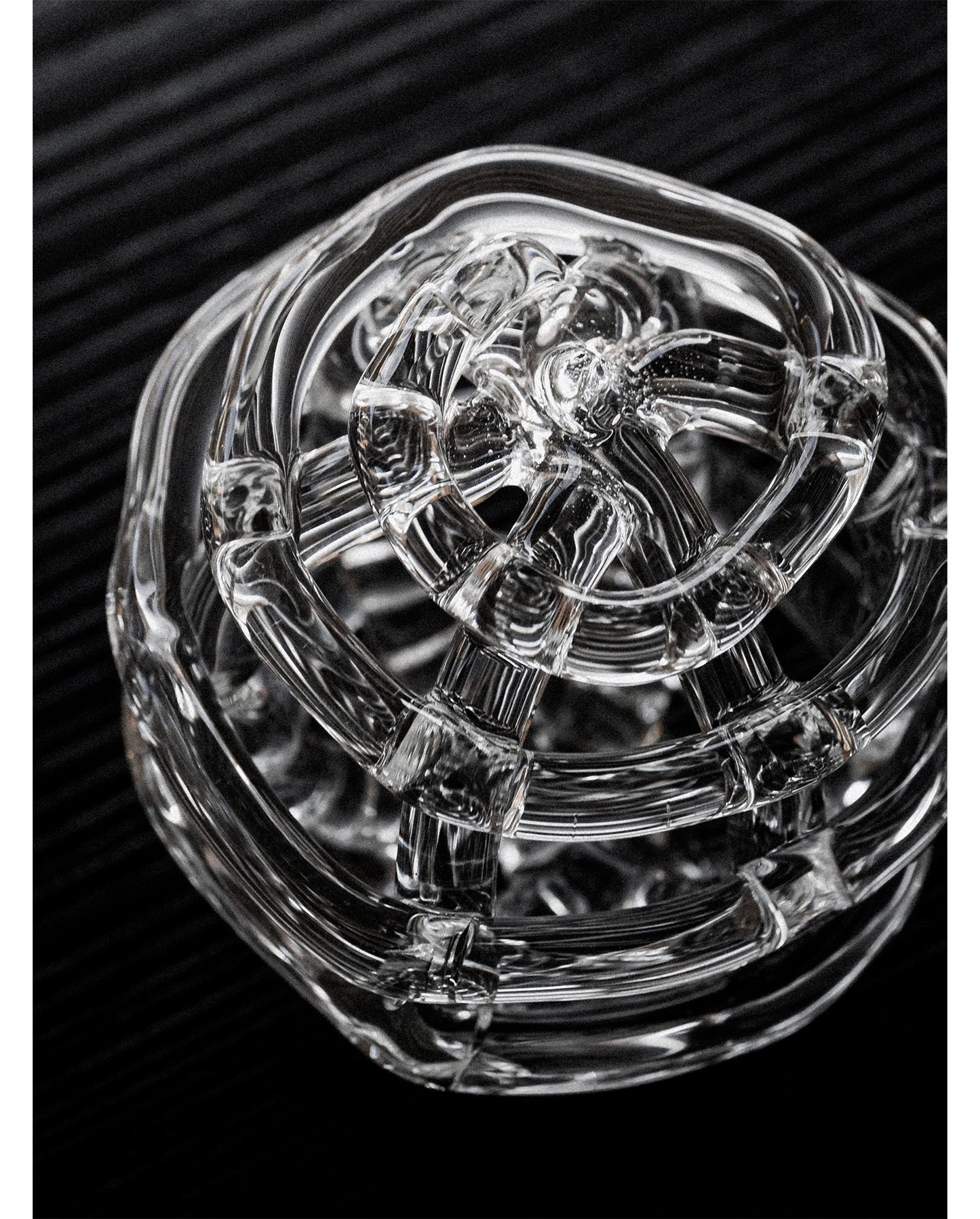 Artisan Glass Flower Frog & Ceramic Ikebana Bowl Set