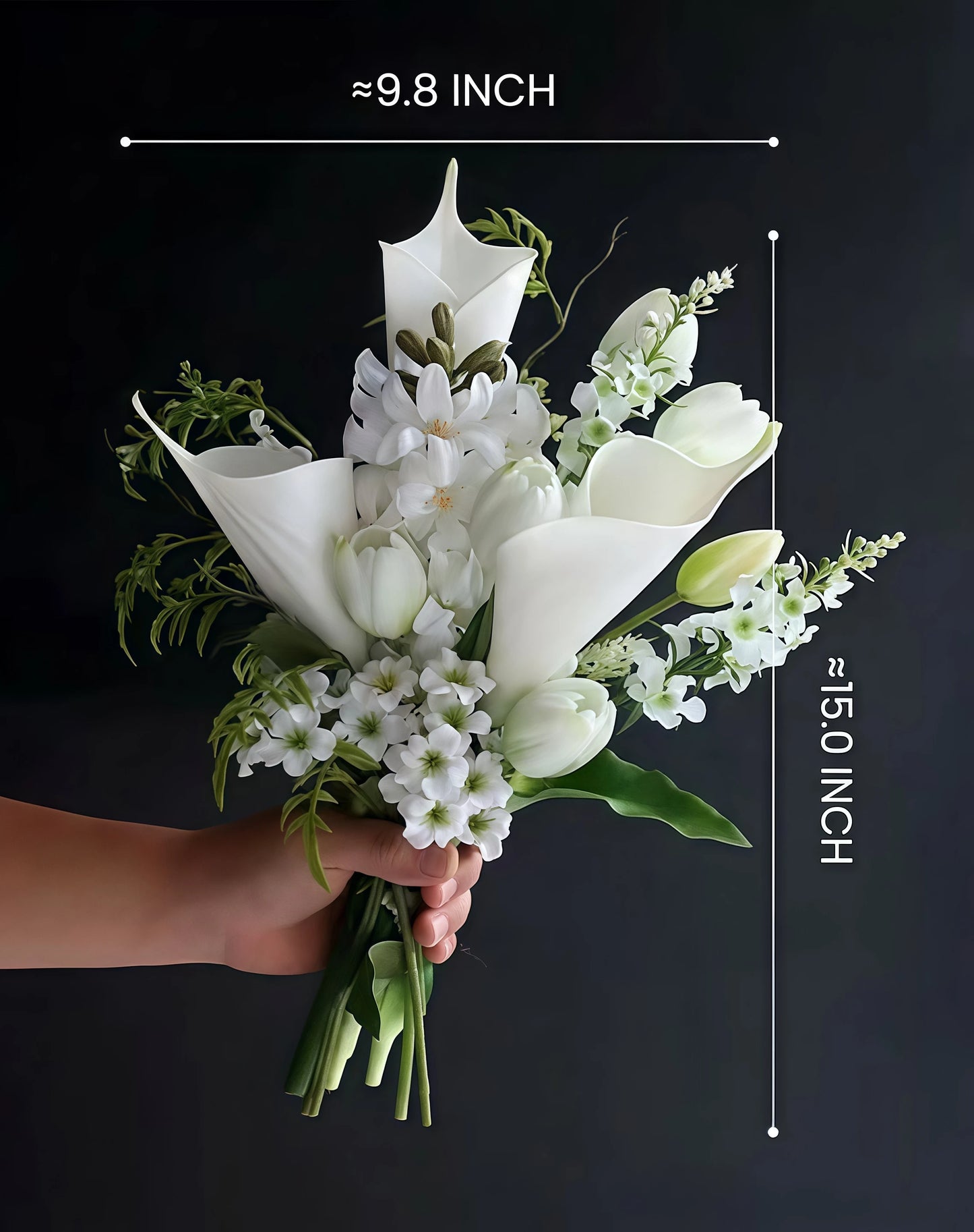 faux white calla lily Calla Lily Faux Green and White Bridal Bouquet -15" – Amoria Bloom